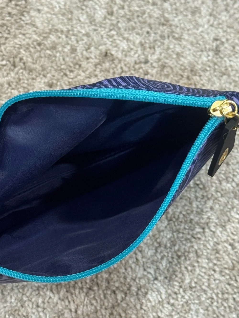 NWOT Opening Ceremony Navy and Teal Patterned Cosmetic Pouch